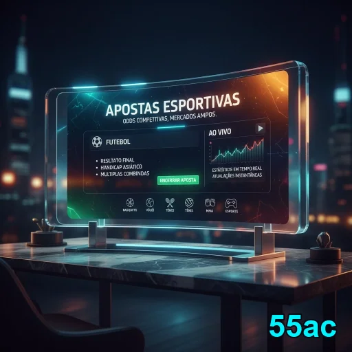 55ac apresenta painel de apostas esportivas com login seguro.