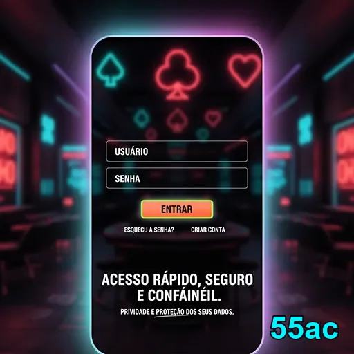Tela de login do cassino online 55ac com segurança ao usuário.