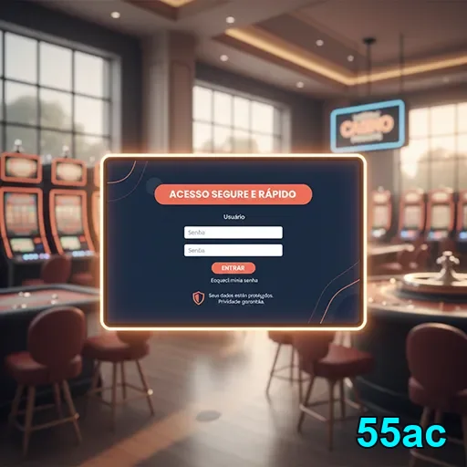 Tela de login da 55ac com foco em acesso rápido e seguro.
