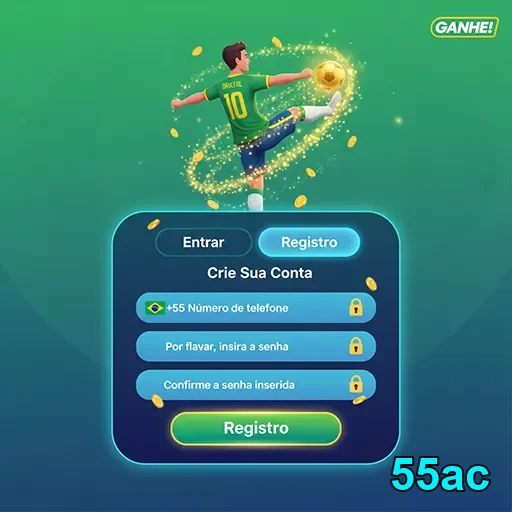 Jogador em ação registrando-se no 55ac com segurança.