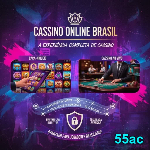 Interface do aplicativo 55ac com jogos de cassino online.