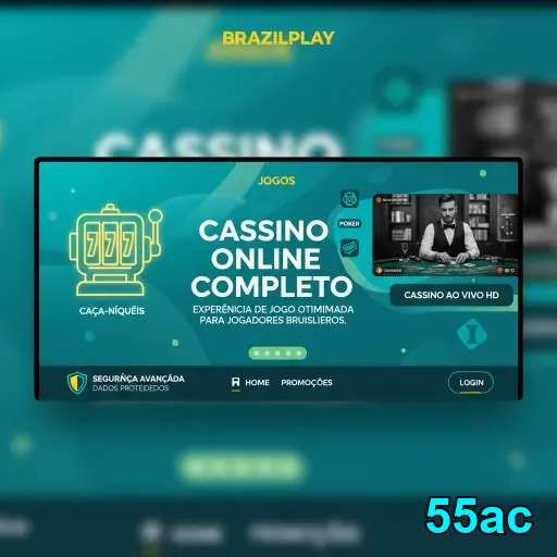 Tela da plataforma 55ac com opções de cassino online.
