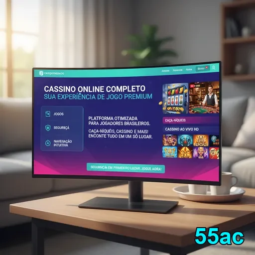 Tela do aplicativo 55ac com jogos e interface intuitiva.