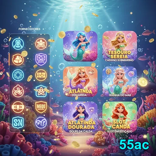 Interface da 55ac com jogos VIP de cassino submarino.