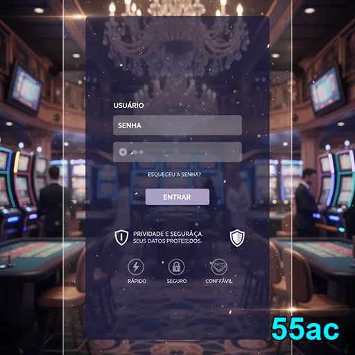 Tela de login do aplicativo 55ac com segurança no acesso.