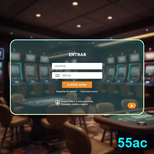 Tela de login da 55ac, com campos para usuário e senha.
