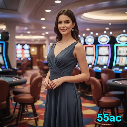 Ambiente de cassino na 55ac com a promoção de bônus visível.