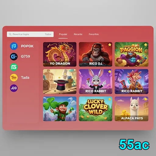 interface de slots VIP no site 55ac, com diversas opções de jogos